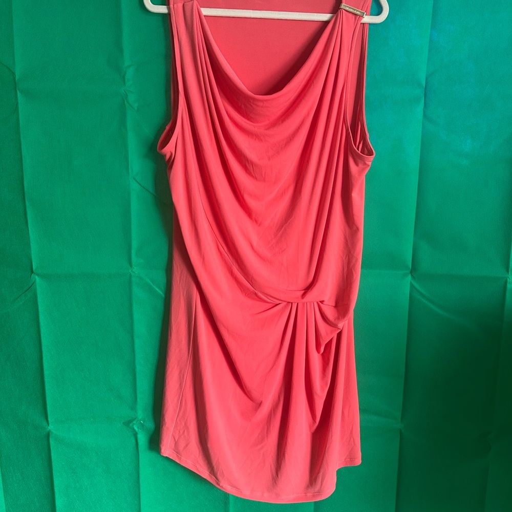 Carmen’s Designer Collection - Michael Kors Coral Draped Sleeveless Dress